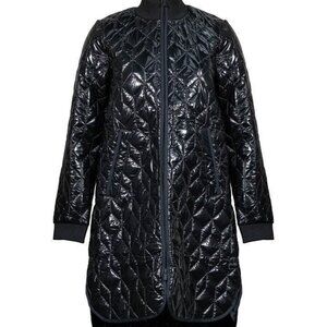 NWT Ilse Jacobsen GLOSSY QUILT COAT ART06 (Black)